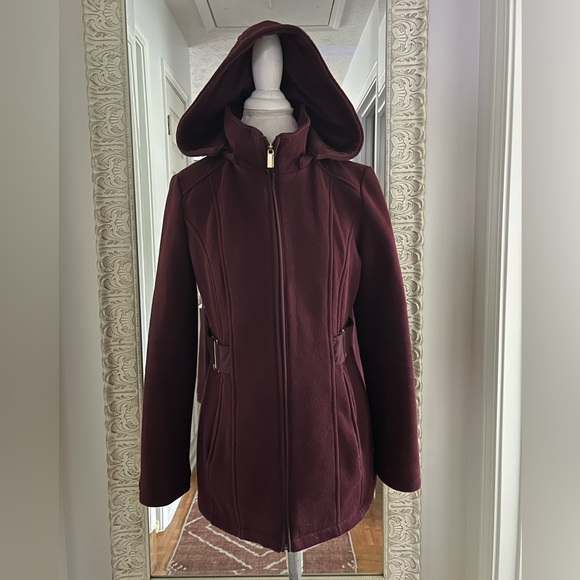 Liz Claiborne Jackets & Blazers - Liz Claiborne Deep Burgundy Hooded Jacket